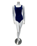 Flamingo 23FLW01-BL Blue Shirred Soft Cups Swimsuit Myselflingerie.com