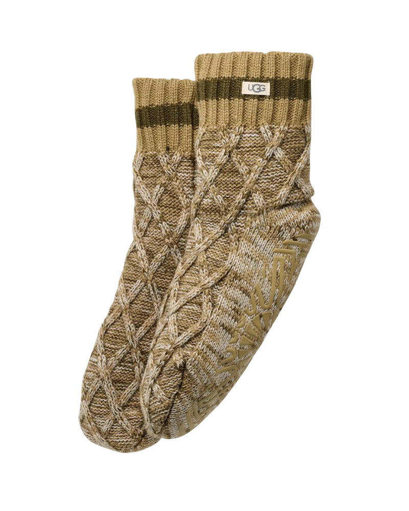 UGG 1176579 Burnt Olive/Muted Brass Melange Deedee Fleece Lined Quarter II Socks Myselflingerie.com