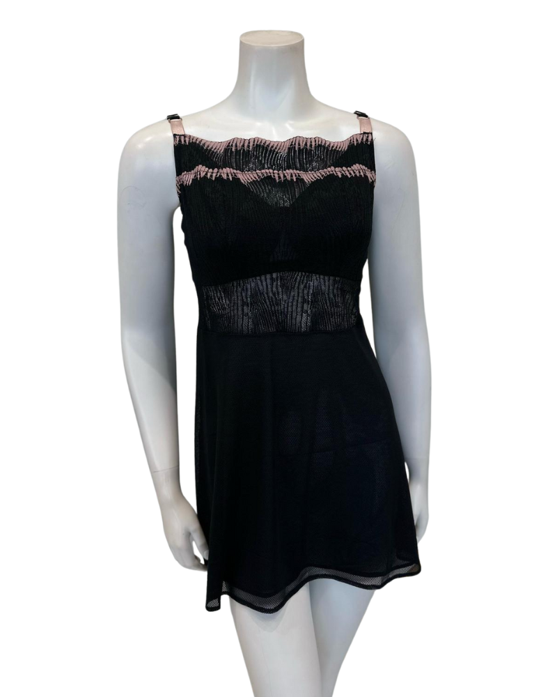 Montelle 9562 Black/Bloom Dolce Vita Bandeau Muse Chemise Set Myselflingerie.com