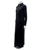 ORD DRP26W7026 Black Velour Zipper Lounger with Ribbed Collar Myselflingerie.com
