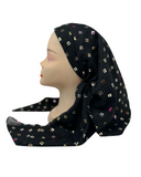 Cherie Black/Multi Adjustable Pre-Tied Open Back Bandanna