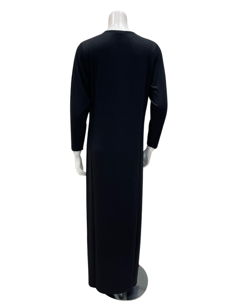 Lunderbeck N5125-25 Black Beaded Monogram Modal Versatile Nursing Nightgown Myselflingerie.com