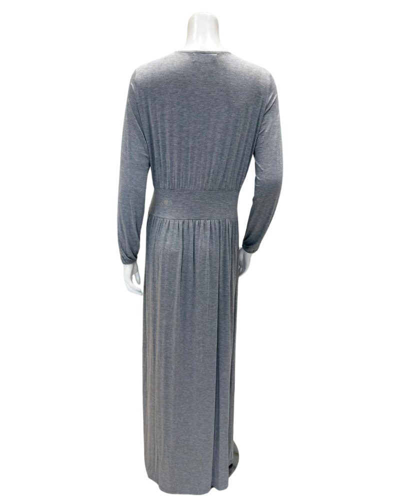 Rojo London Lotte Grey Empire Waisted Modal Nightgown Myselflingerie.com