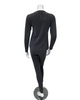 Jackie O'Loungewear PJSET-GRY Grey Ribbed Heather Round Neck Modal Pajamas Set Myselflingerie.com