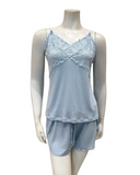 Fleurt 6126 Lagoon Whisper Pointelle Cami & Shorts Set Myselflingerie.com