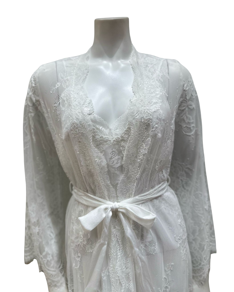 In Bloom MRM021 + MRM035 Ivory Lace Marry Me Gown & Robe Set Myselflingerie.com