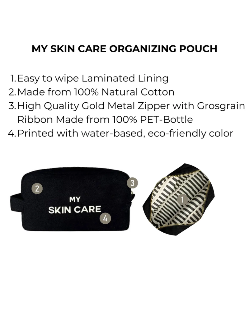 MSCPBK Black My Skin Care Organizing Pouch