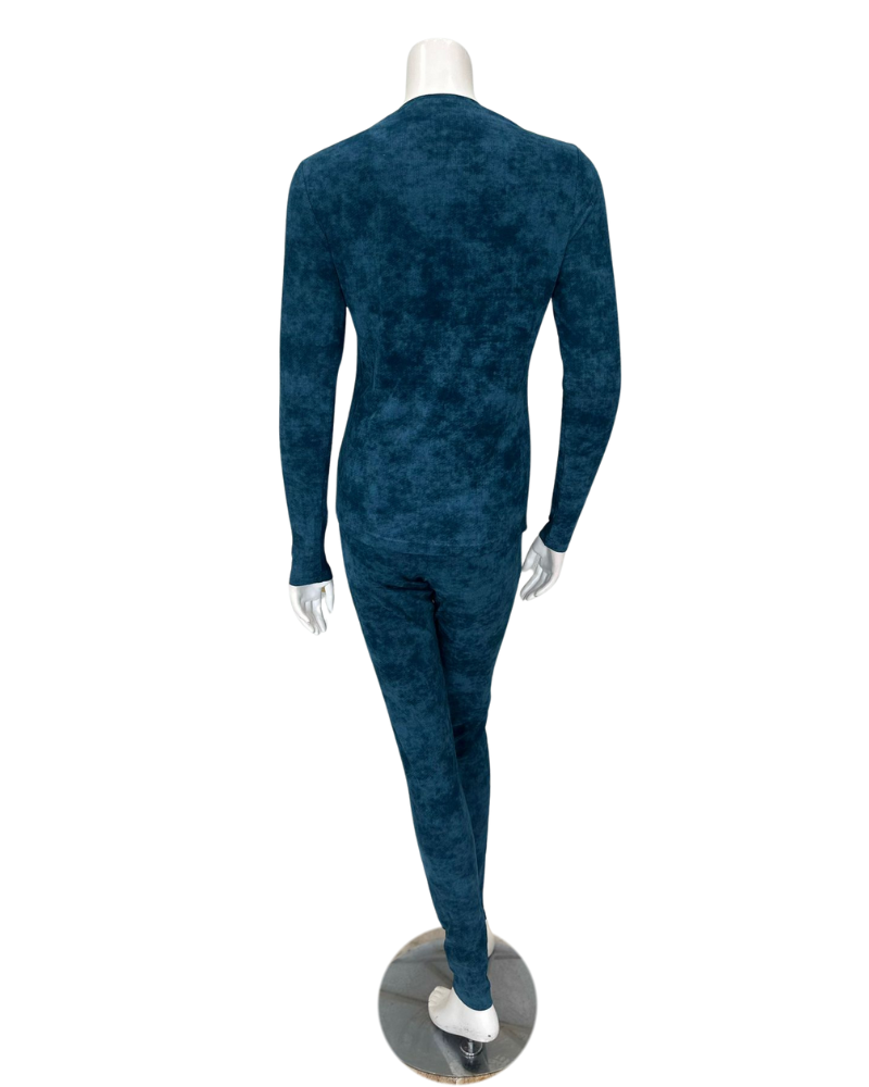 Angelice S-7143 Peacock Emblem Ribbed V Neck Modal Pajamas Set Myselflingerie.com
