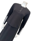 Nico Italy AN1802 Black Pepita Trim Cotton Nursing Nightgown Myselflingerie.com