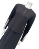 Nico Italy AN1802 Black Pepita Trim Cotton Nursing Nightgown Myselflingerie.com