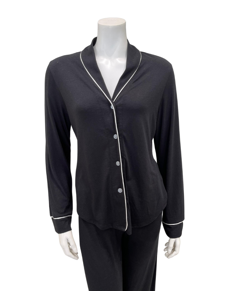 Cosabella PIMAL9648 Black/Moon Ivory Pima Lusso Cotton Blend Pajamas Set Myselflingerie.com
