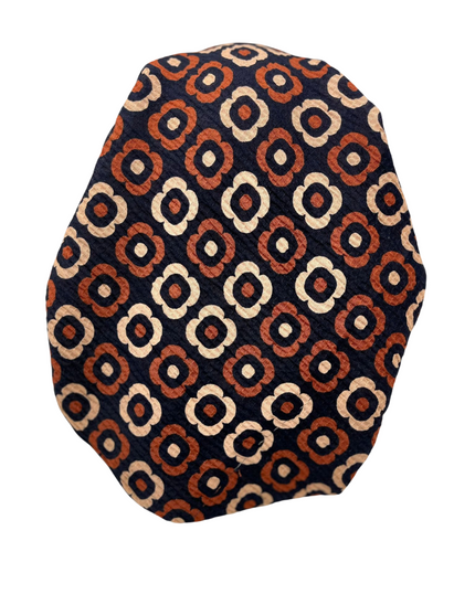 Royal T TSFVP-DA-NY Navy Daisy Crinkle Print Pre-Tied Bandanna with Velvet Grip Myselflingerie.com