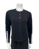 Nico Italy AN1802 Black Pepita Trim Cotton Nursing Nightgown Myselflingerie.com