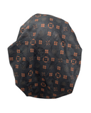 Lizi Headwear ETCH004 Black/Brown Pattern Pre-Tied Bandanna with Full Grip Myselflingerie.com