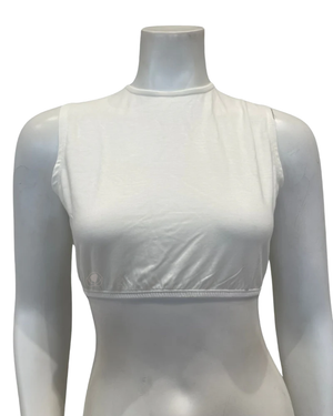 Gemsli Ivory Modal Sleeveless Crop Shell Adjustable Neck