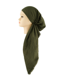 Revaz Olive Shimmer Dots Adjustable Pre-Tied Bandanna with Velvet Grip