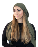 Solid Army Green Fringe Square Scarf