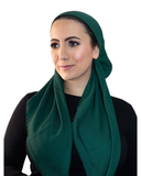 Solid Emerald Green Fringe Adjustable Pre-Tied Bandanna with Full Grip
