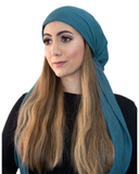 Solid Turquoise Fringe Square Scarf