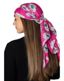 Fuchsia Anemone Adjustable Pre-Tied Bandanna with Full Grip