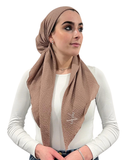 Valeri Sand Crinkle Pre-Tied Bandanna with Full Grip