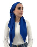 Valeri Cobalt Blue Crinkle Pre-Tied Bandanna with Full Grip