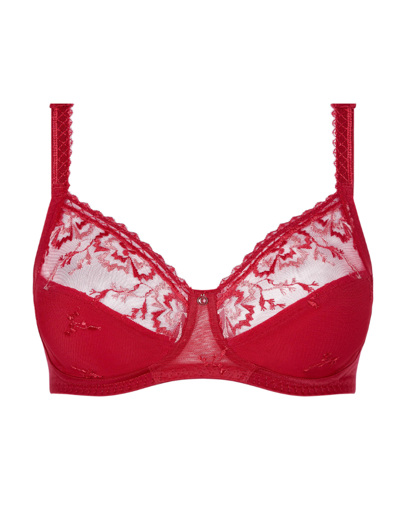 Chantelle 16B1 Scarlet/Peach Every Curve 3 Part Cup Underwire Bra myselflingerie.com