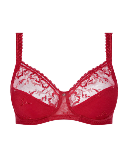 Chantelle 16B1 Scarlet/Peach Every Curve 3 Part Cup Underwire Bra myselflingerie.com