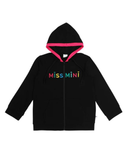 Miss Mini Wink Black Modal Teen Hoodie