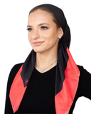 Tie Ur Knot Black with Cherry Border Adjustable Pre-Tied Bandanna with Full Grip