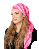 Pink Tie Dye Adjustable Pre-Tied Bandanna with Full Grip