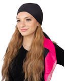 Black with Pink Border Square Scarf