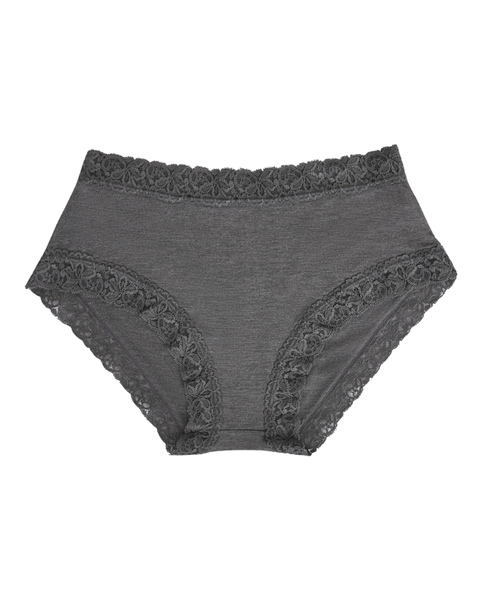 SHE Charcoal Modal Lace Hipsters 3 Pack