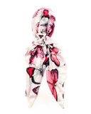 Hot Pink Butterflies Print Pre-Tied Bandanna with Full Grip