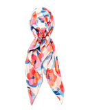 Pink and Orange Floral Print Pre-Tied Bandanna with Full Grip