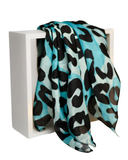 Nicsessories Aqua Cheetah Square Scarf with Full Grip myselflingerie.com