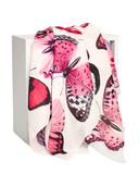 Nicsessories Hot Pink Butterfly Print Square Scarf with Full Grip myselflingerie.com