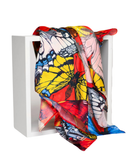 Nicsessories Vibrant Butterflies Print Square Scarf with Full Grip