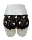 Love Libby 6276 Black Lasso Hearts Print Seamless Laser Cut Hipster myselflingerie.com