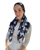 Scarf Bar Midnight Butterfly Classic Pre-Tied Bandanna with Full Grip myselflingerie.com