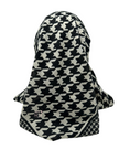 Cherie SP226 Black/White Houndstooth Pre-Tied Open Back Bandanna myselflingerie.com