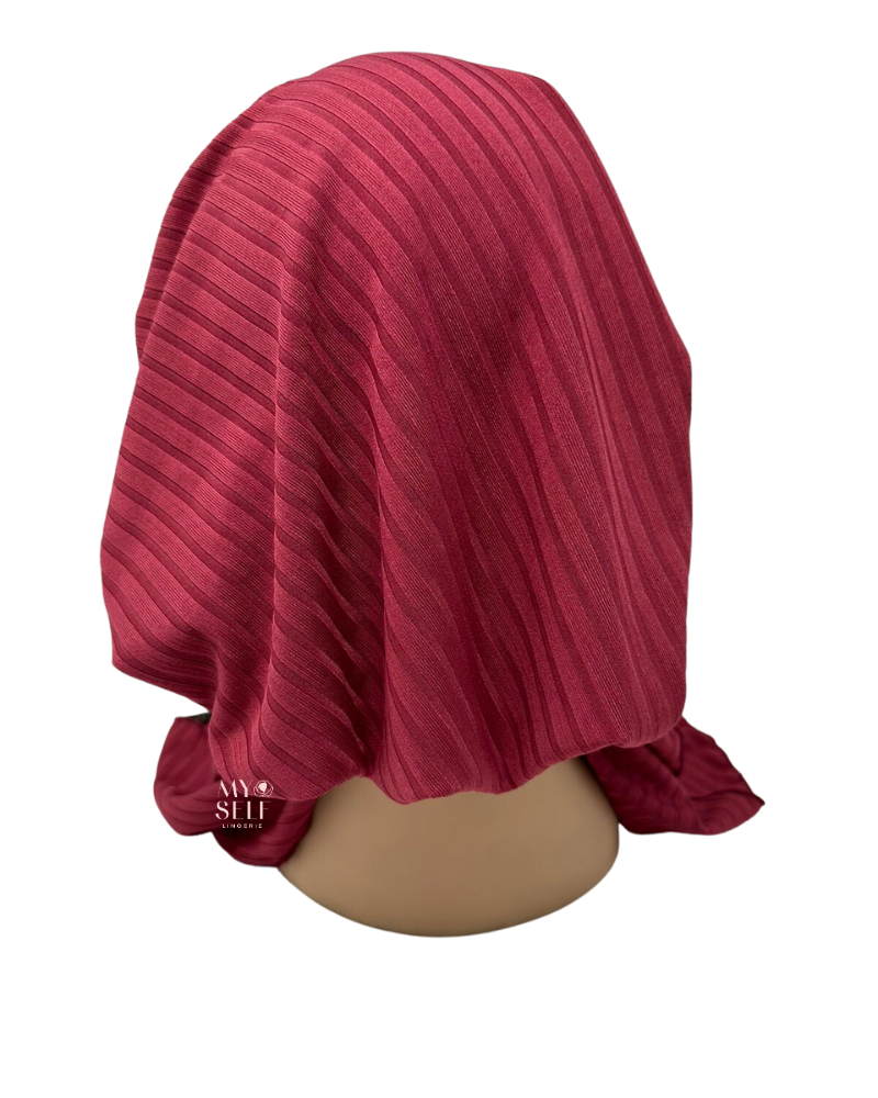 Cherie HRBMU Mulberry Ribbed Supersoft Pre-Tied Bandanna myselflingerie.com