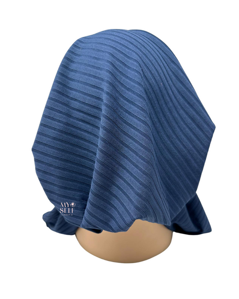 Cherie HRBNY Navy Ribbed Supersoft Pre-Tied Bandanna myselflingerie.com