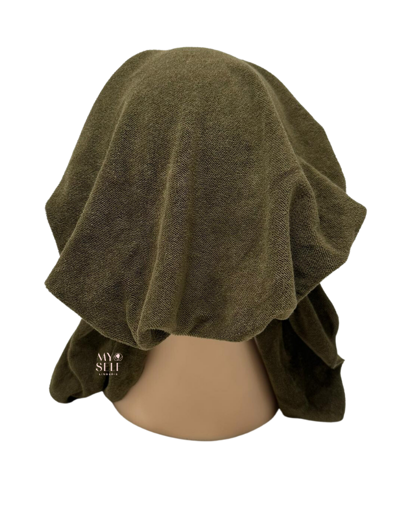 Cherie HTOL Olive Terry Pre-Tied Bandanna myselflingerie.com