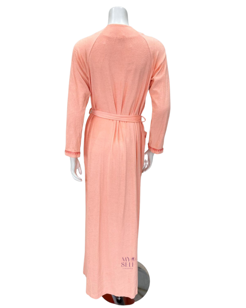 Iora Lingerie 23132RC Sunset Tassel Trim Cotton Zippered French Terry Robe myselflingerie.com