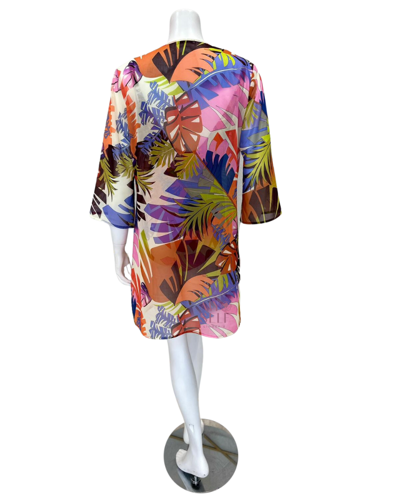 Furstenberg 308/31605 Leaves in Color Swim Cover Up myselflingerie.com