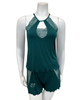 Oh! Zuza 4030 Deep Green Lace Modal Cami & Shorts Pajamas Set myselflingerie.com