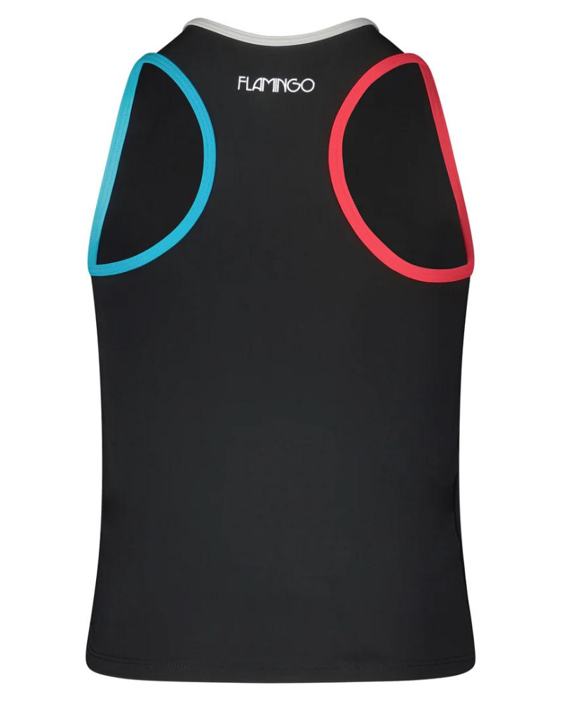 Flamingo 2ZBM Black Multi 2 Piece Girl's Bathing Suit with Shorts myselflingerie.com