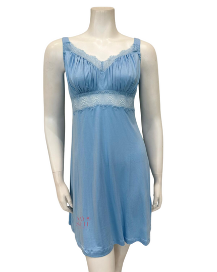 Cosabella ALLSW2722 Aasmani Blue Allure Curvy Modal Chemise myselflingerie.com