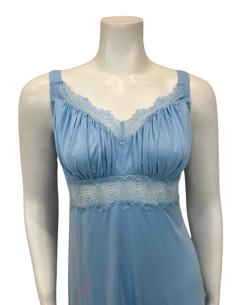 Cosabella ALLSW2722 Aasmani Blue Allure Curvy Modal Chemise myselflingerie.com